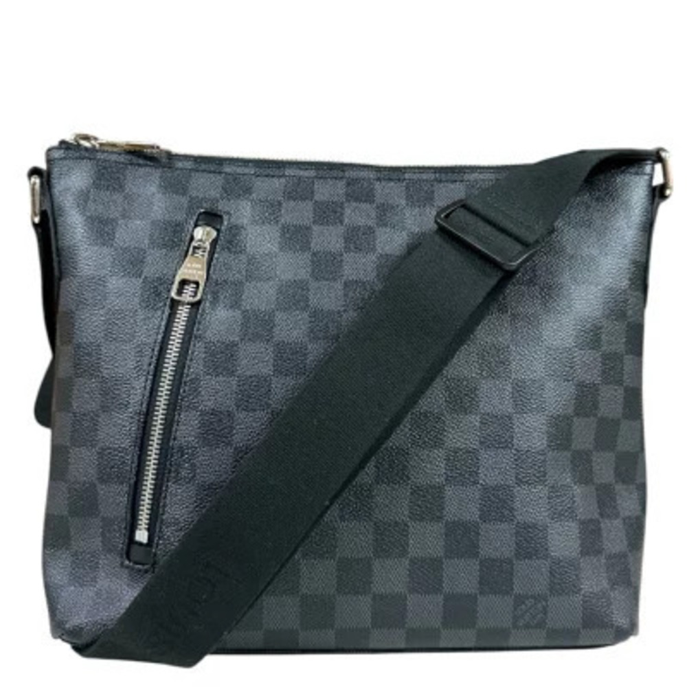 Louis Vuitton Mick Damier Graphite Black Shoulder Bag Canvas Black
